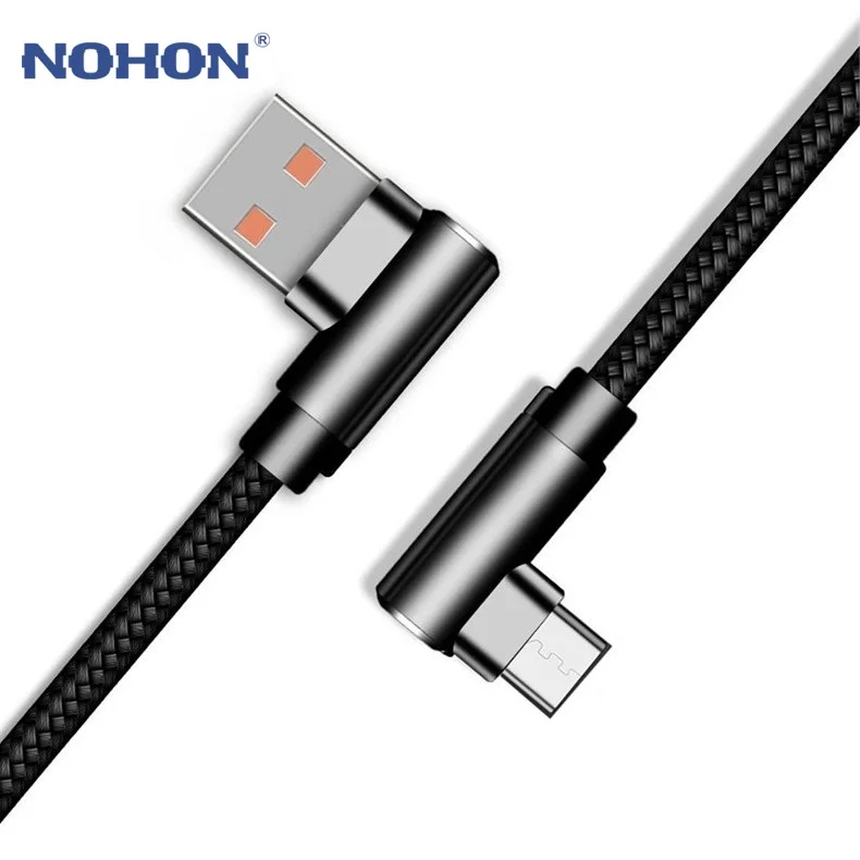 

NOHON USB Type C Cable 90 Degree Fast Charging Cable USB C Type-C Data Cord Charger For Samsung S8 S9 Note 9 8 Xiaomi Mi8 Mi6