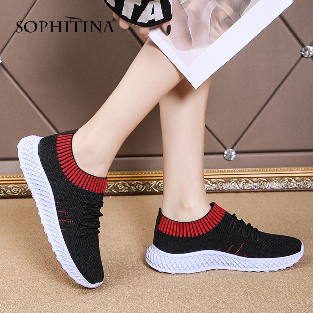 SOPHITINA/Удобная Дизайнерская обувь на плоской подошве с эластичным ремешком; удобная модная женская дышащая обувь с круглым носком; однотонная обувь на плоской подошве ручной работы; MO379