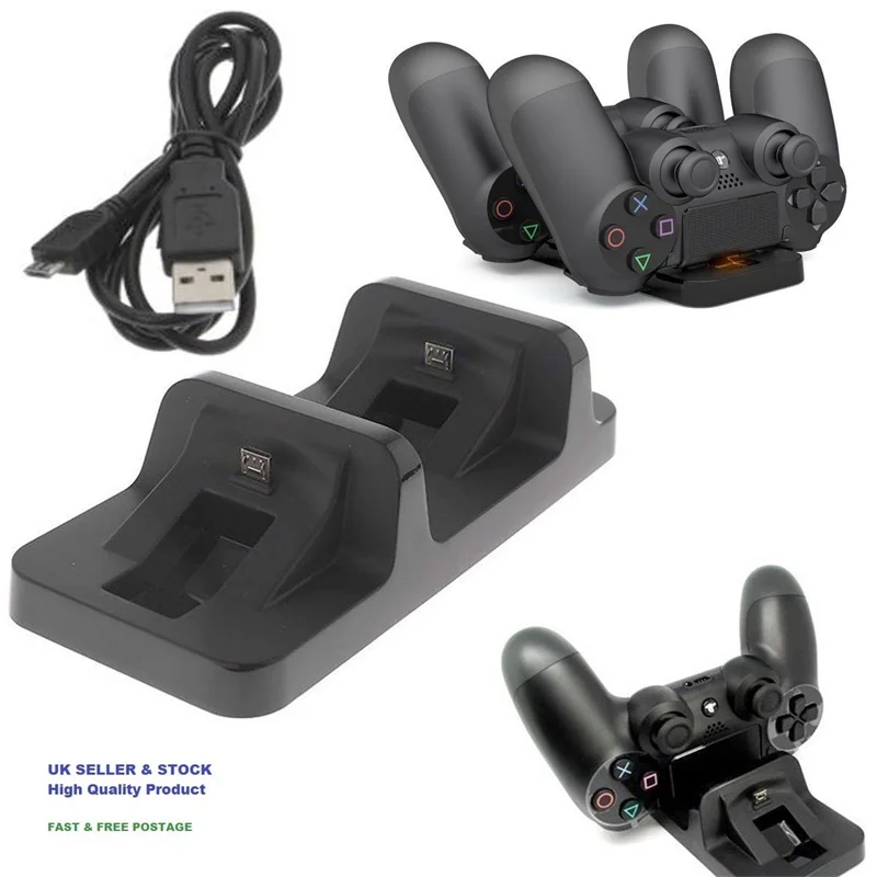 BEESCLOVER Dual usb зарядная док-станция Подставка для playstation 4 игровой контроллер зарядное устройство кронштейн для PS4/PS4 Slim d30