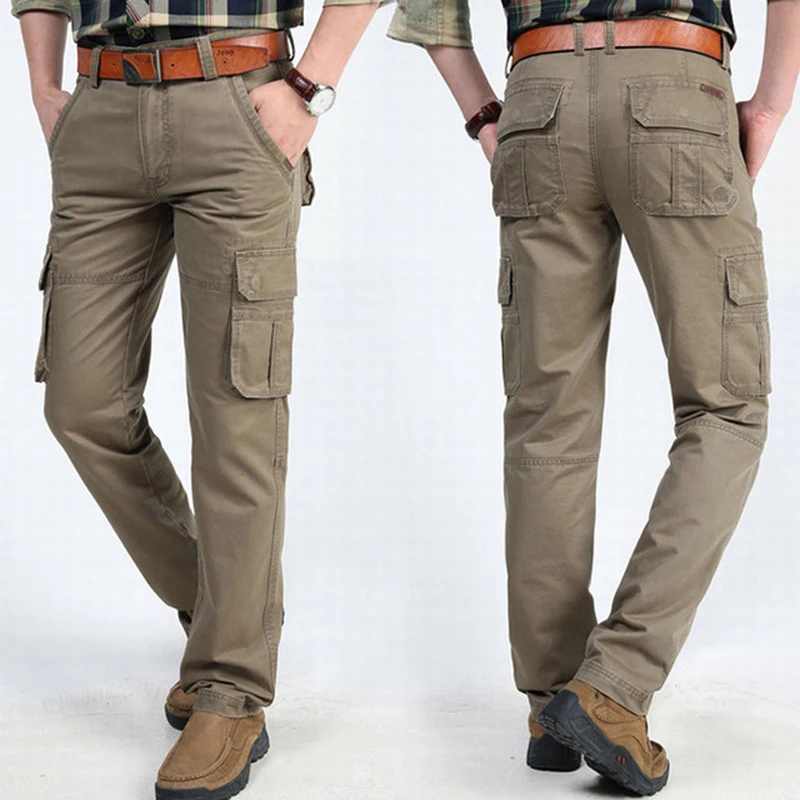 Billige Marke Cargo Hosen Herren Baumwolle Military Multi taschen Baggy Männer Hosen Beiläufige Lange Hose Männlichen Overalls Armee Hose pantalon homme