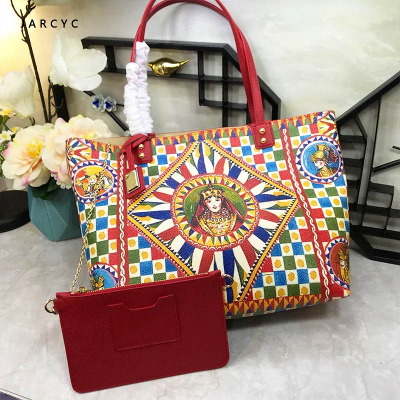 

Luxury Italy Ethnic Style Bag Handbags New Colorful Shopping Bag, Master Bag, High quality leather, Large Capacity Shoulder Bag