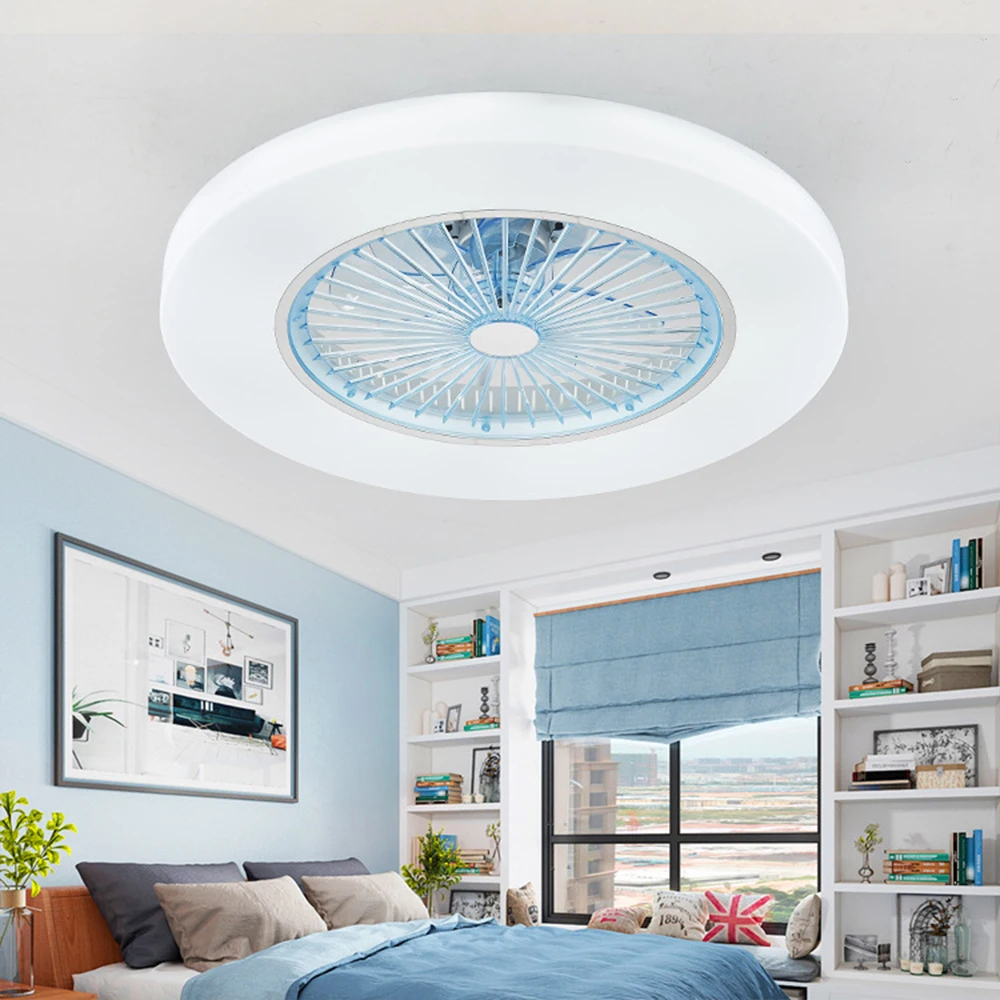 

LED ceiling Fans lamp with dimming remote control Invisible Leaves 58cm light modern home decoration Luminaire APP Control