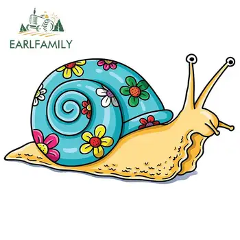 

EARLFAMILY 13cm x 7.5cm For Snail Anime Car Stickers Trunk Car Decal Auto Refrigerator Decor For Laptop Car Styling Windshield