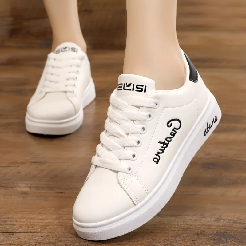 

2019 Spring, Autumn And Winter New Style Big Kid White Shoes Primary School STUDENT'S WOMEN'S Shoes Soft Bottom Low-top Shoes Fl