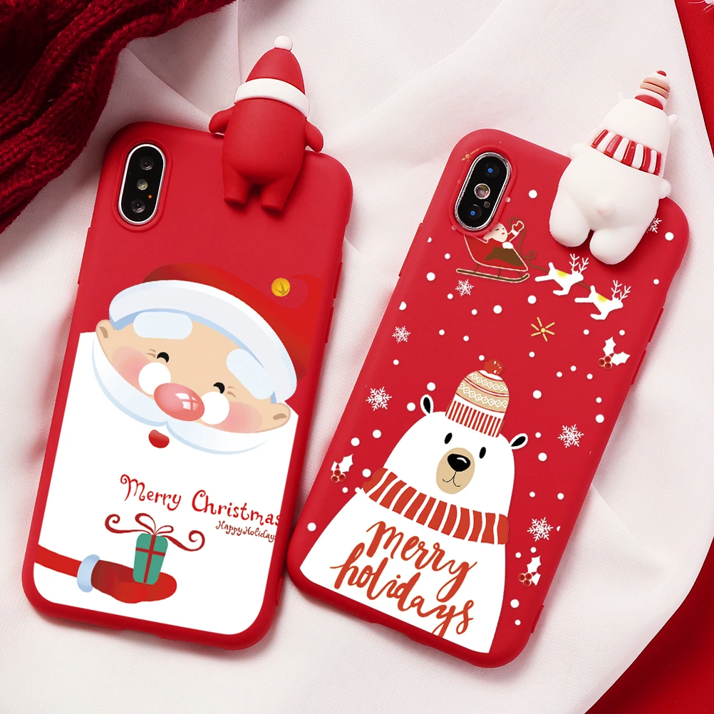 

For iphone 7 8 6 S 6S Plus XR X 11 Pro Max 5 5S SE Case Christmas Santa Claus Deer Case For iPhone 7Plus Matte For iPhone XS Max