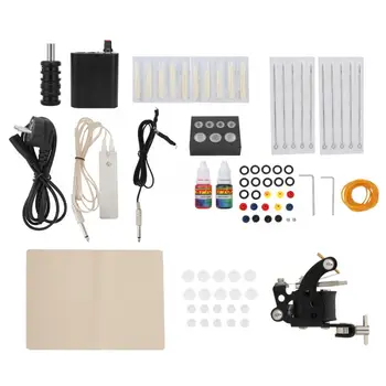 

Tattoo Kit Tattoo Machine Gun Pigment Power Supply Needle Foot Pedal Practice Skin Tattoo Tool Set 90-264V