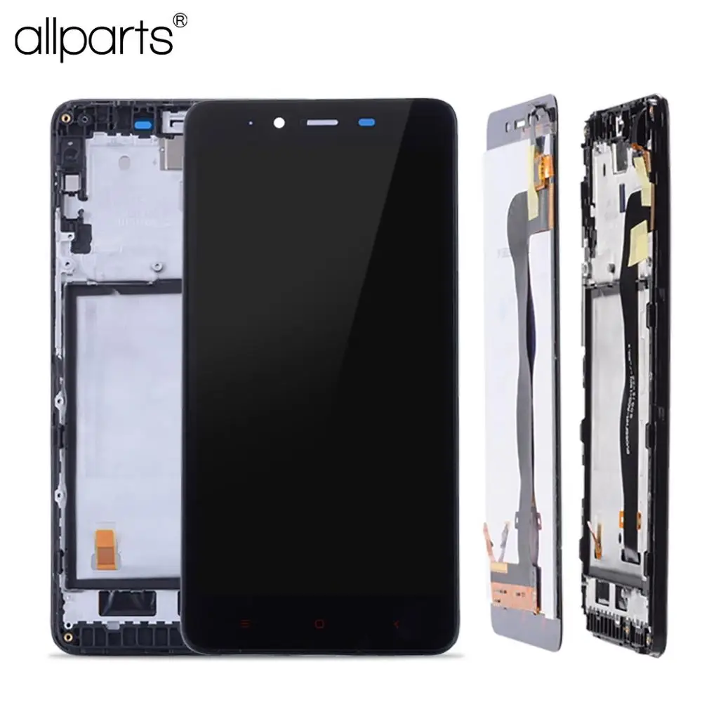 Цена Дисплей для XIAOMI Redmi Note 2 font b LCD b font в сборе с тачскрином на рамке Оригинал 5.5 черный