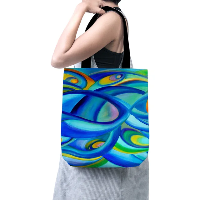 Cartoon Little Prince Women Canvas Shopper Bag with Handle Funny Eco Foldable Reusable Tote Bag Book Key Phone Shopping Bag style5