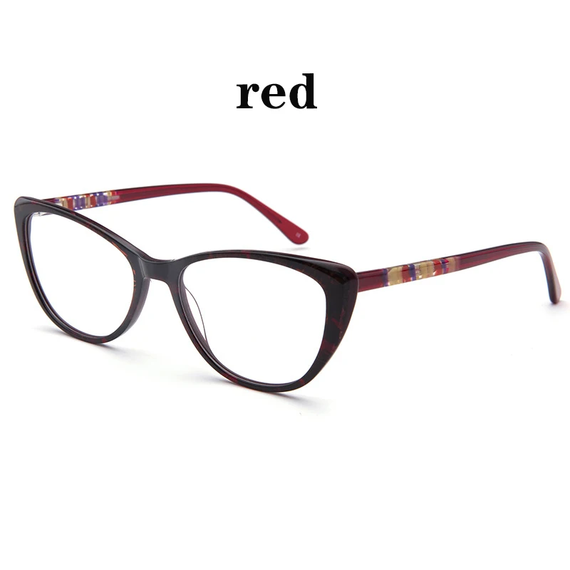 Кошачьи очки monturas de lentes mujer oculos grau feminino очки прозрачные, оправа оптические прозрачные линзы уксусная кислота opticos - Цвет оправы: Красный