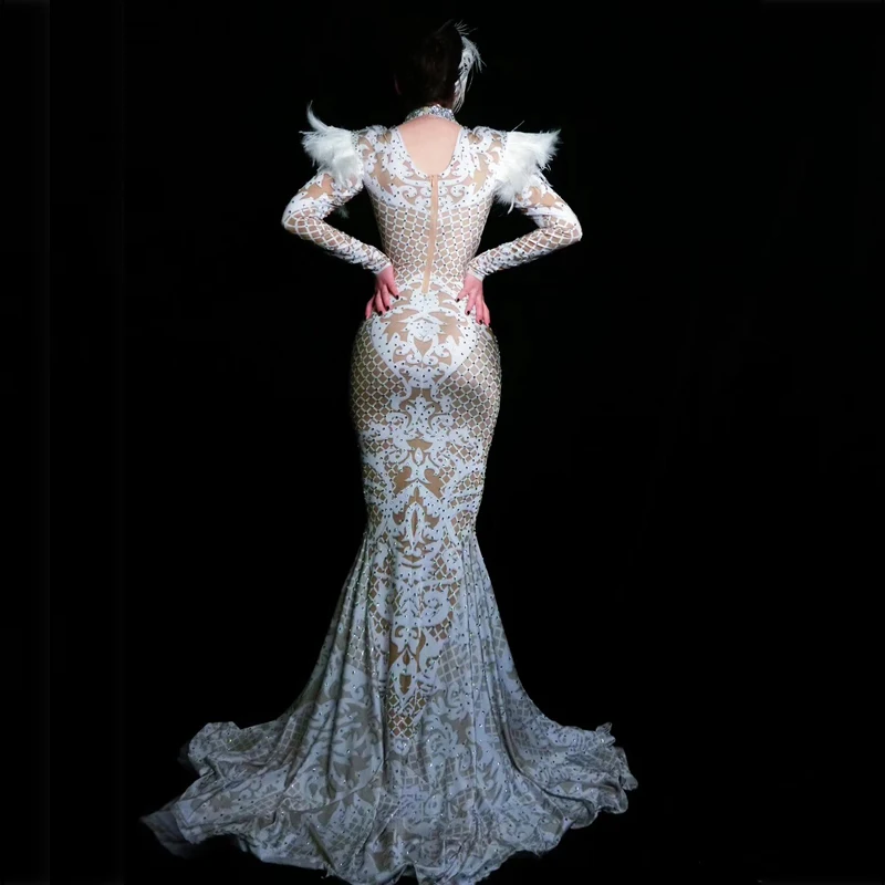 Новое поступление, модный костюм, коктейльное вечернее платье, vestidos, женская одежда, элегантное блестящее платье с бисером для девочек, длинное платье с перьями
