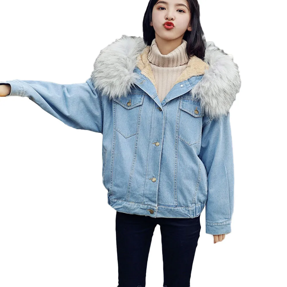 

Women Jackets Winter coat Denim Upset Jacket Vintage Hooded Long Sleeve Loose Jeans Coat Jacket Casual Street Clothes 19AUG13