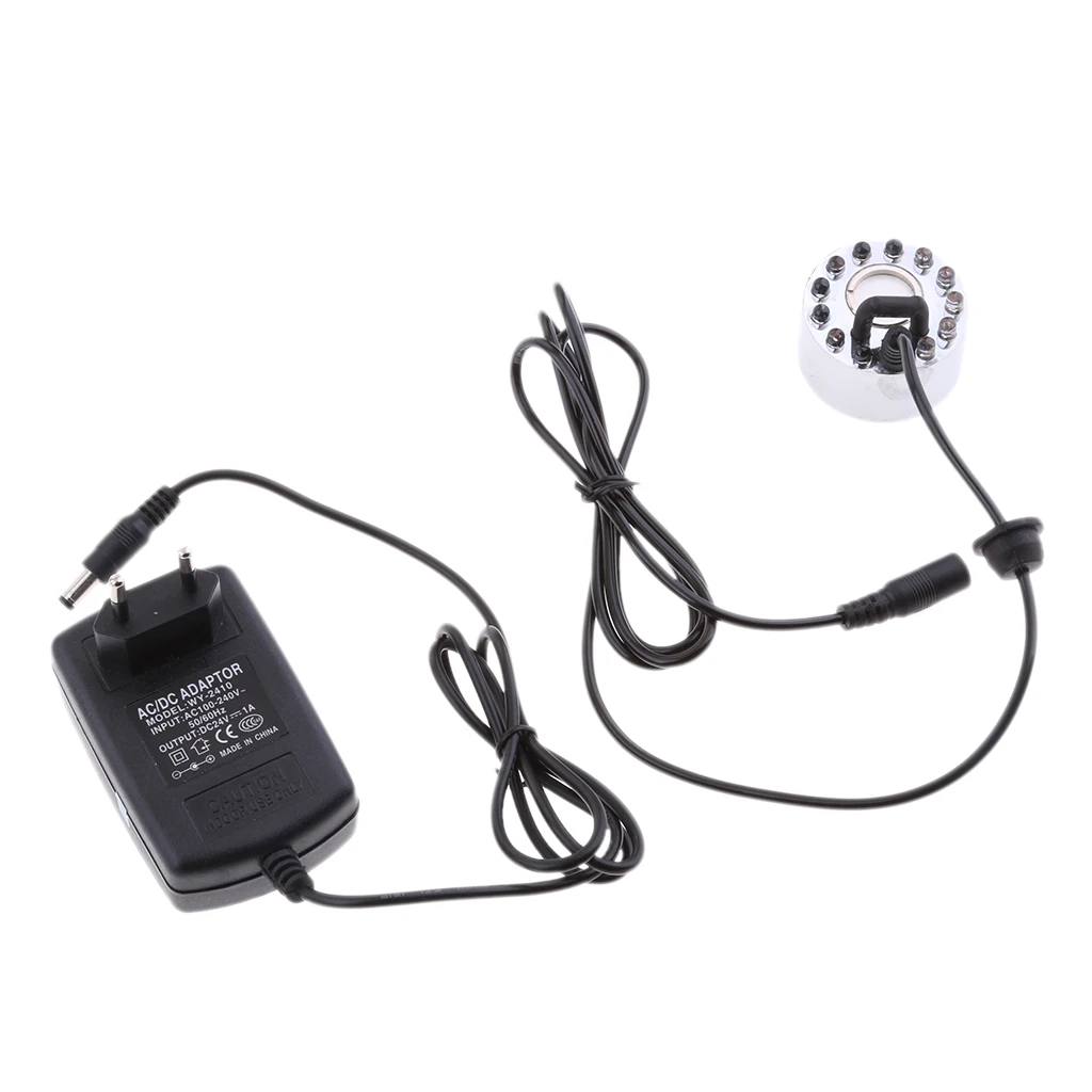 12-LED Mist Maker Fogger Water Fountain Pond Atomizer Air Humidifier-EU Plug