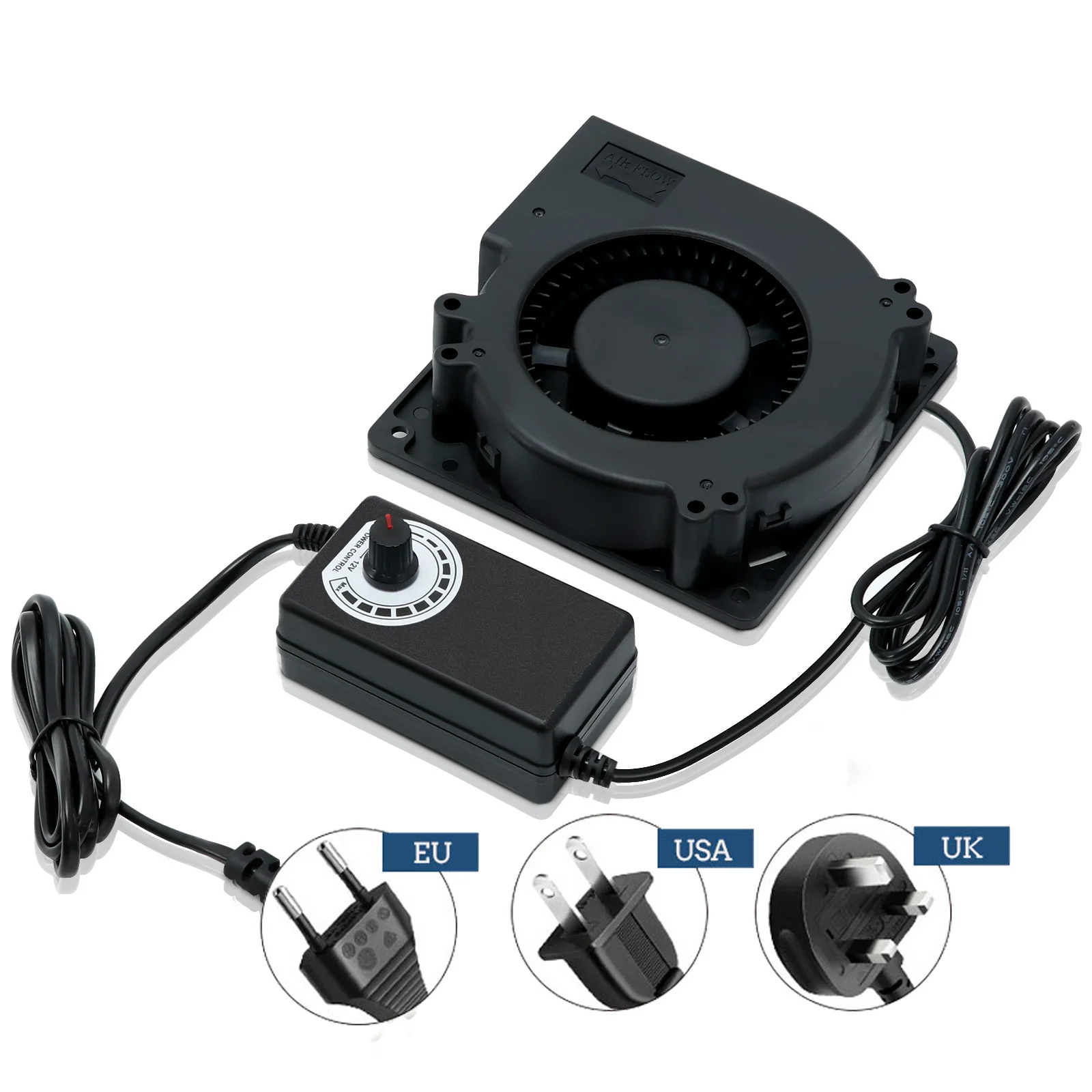 Turbo Ventilador 12v dc Conector Fêmea 12cm 120x120x32 mm 12032 Ventilador de Refrigeração Centrífugo com ac 100v 220v Adaptador de Energia 120 mm - Imagem 5