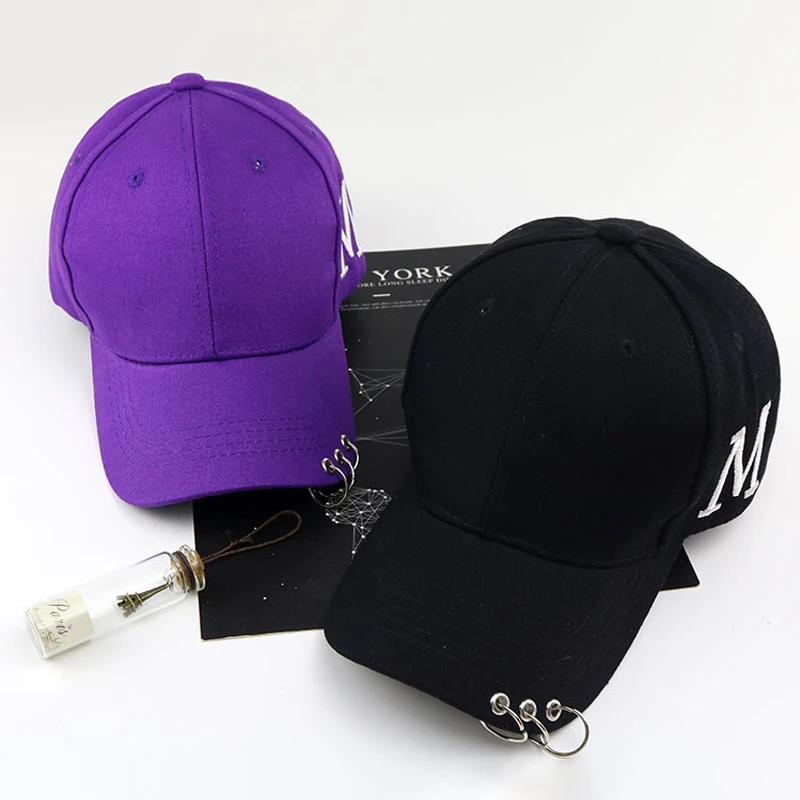 

New Spring Baby Hat Korean embroidery Letter M iron ring children baseball cap boys and girls Autumn hip hop hats Caps