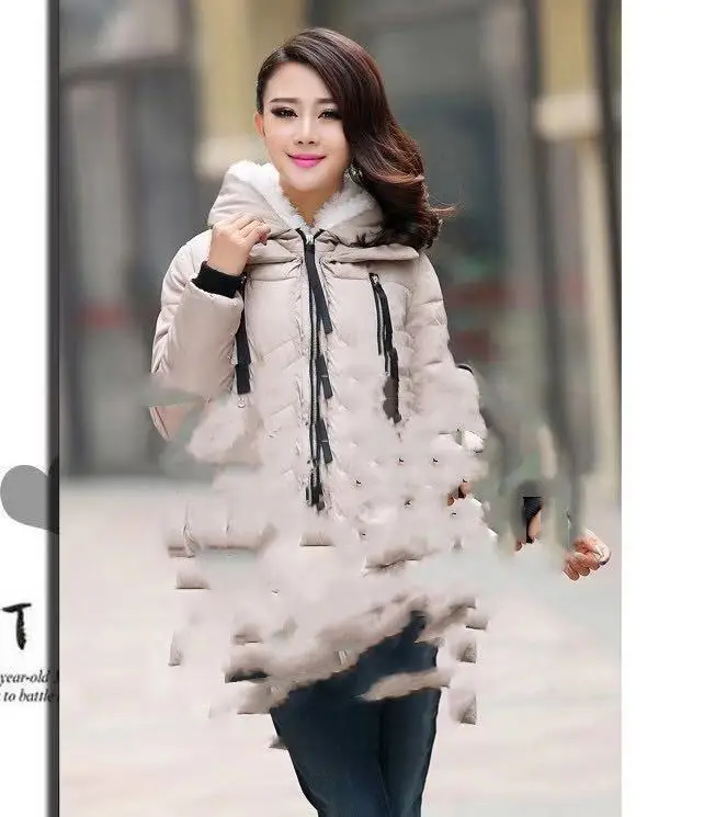 

Winter New Style down Feather Cotton-padded Clothes Women's Korean-style Large Size Coat Fat Mm Thick Army Workwear Cotton Coat