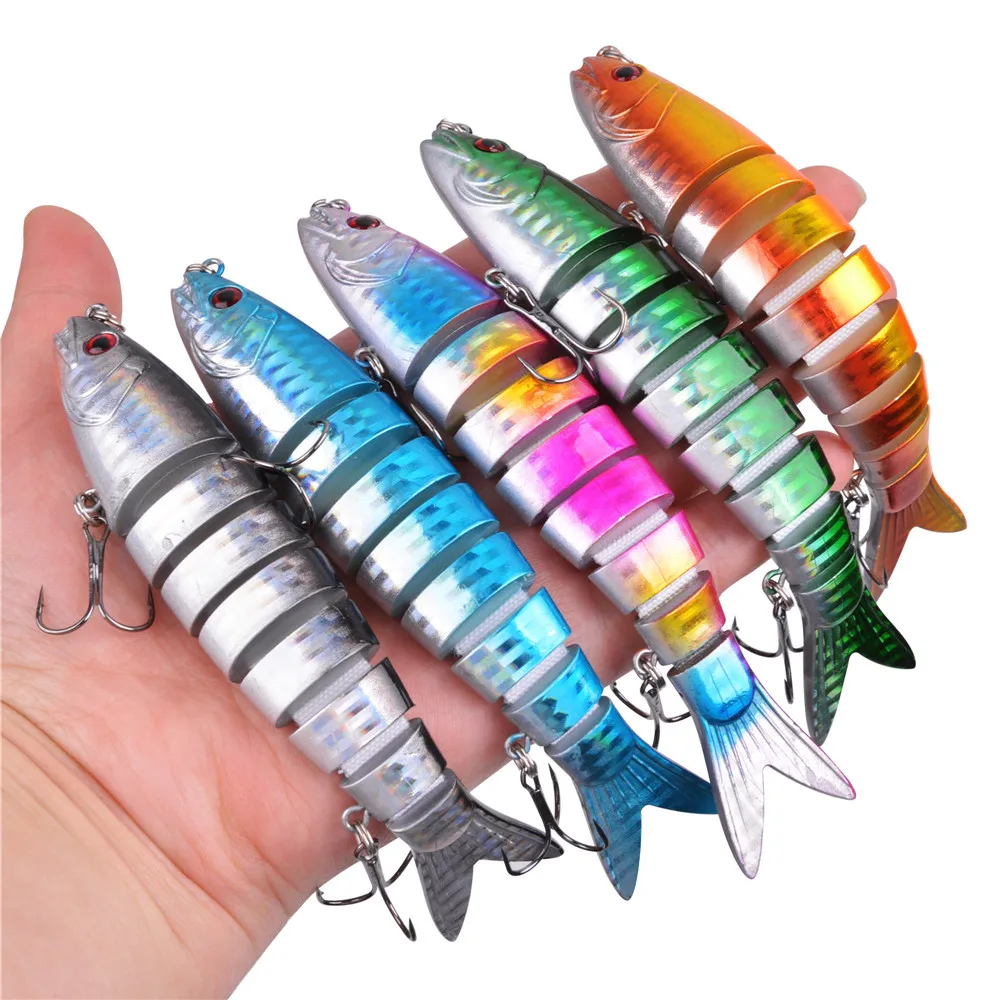 

10Pcs/5Pcs Jointed lure Bass Fishing Bait 20g 8 Segment Swimbait Topwater Crankbait Pike Artificail Bait Lifelike Trout lure Set