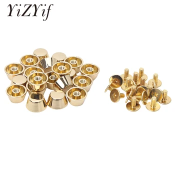

20 Set Handbag Feet Studs Bag Parts Feet Nailhead Stud Flat Buckle Button Cap Rivets For Leather Craft bags belts bracelet shoes