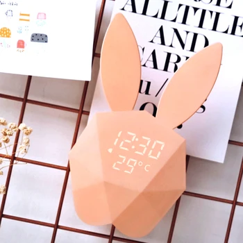 

Led Cute Smart Digital Alarm Clock Snooze Silent Rechargeable Modern Rabbit Alarm Clock Digital Reveil Home Decor JJ60NZ
