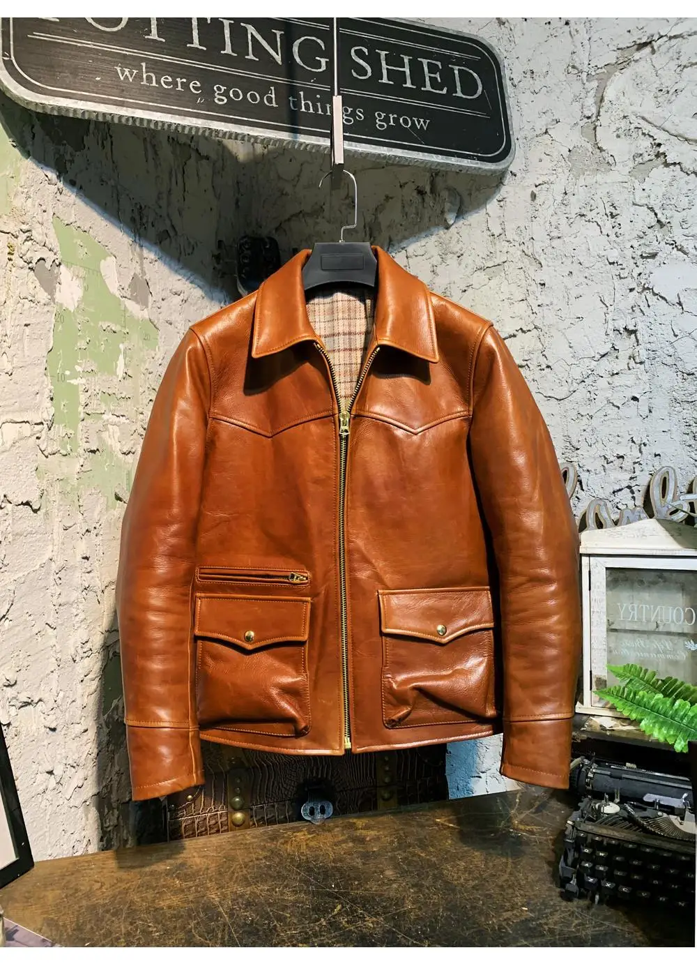 2020 Men S Vintage Genuine Leather Jacket Yellow Brown Oil Wax Cowhide Short Hunter Jacket Men Japanese Leather Coat Male Genuine Leather Coats Aliexpress