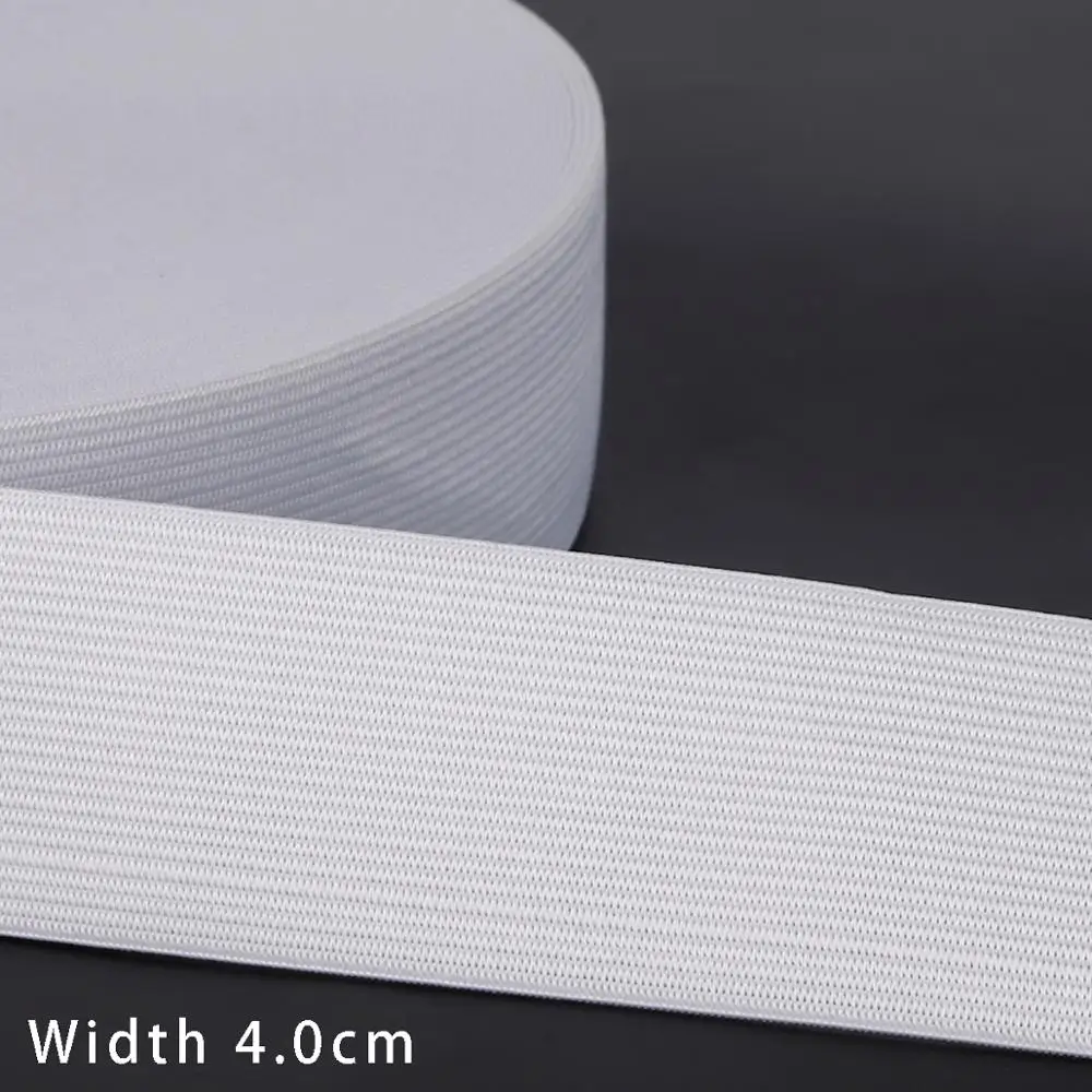 Black and White Elastic Nylon Webbing for Clothing and Sewing Accessories - 5 Yards