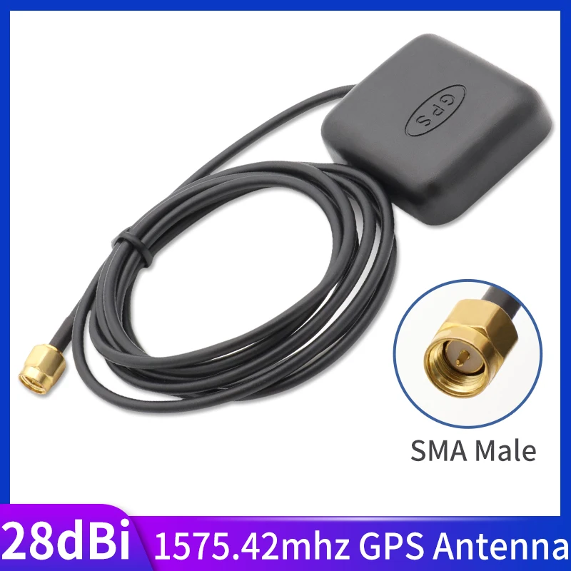 Водонепроницаемая антенна на GPS SMA разъем 28dBi 1575 42 МГц антенны для автомобильной