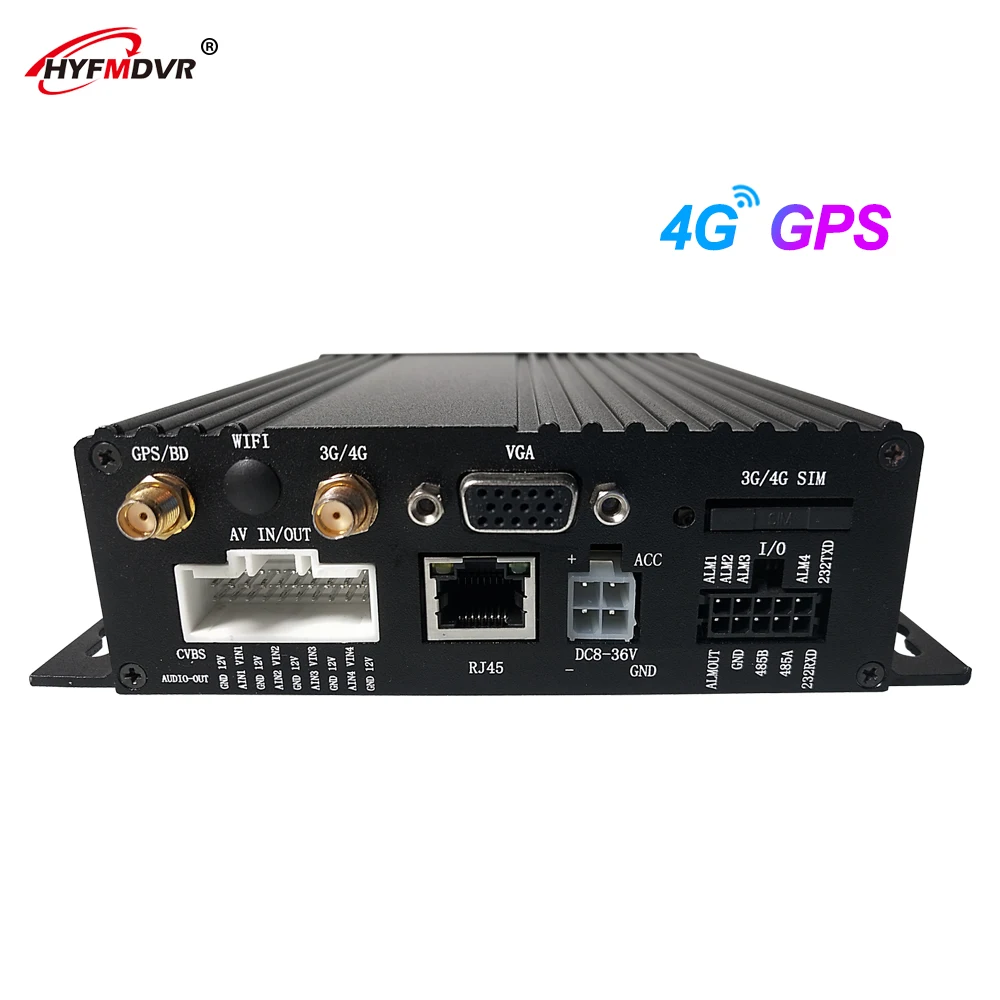 HYFMDVR SD card mobile dvr 4-way coaxial car monitoring AHD 720P 4G GPS MDVR transport car / freight car / truck