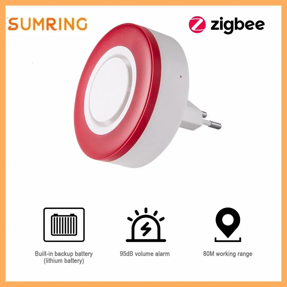 Беспроводная сирена Zigbee 3 0 для умного дома стробоскоп помещения большие звуки