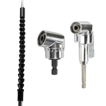 

3 in 1 1/4 Magnetic Connector 105 Degree Adjustable Angle Drill Driver Screwdriver Flexible Shaft Electric Screwdriver Accessory