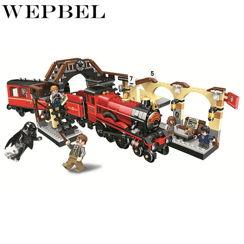 

WEPBEL 897pcs Train Station Building Blocks Toys Compatible Hogwarts Express Set Building Blocks Bricks Kids Toys Christmas Gift