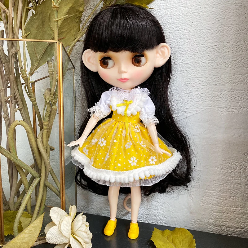 Кукла Blyth BJD кукла Обнаженная с матовым лицом можно менять макияж и платье DIY 12
