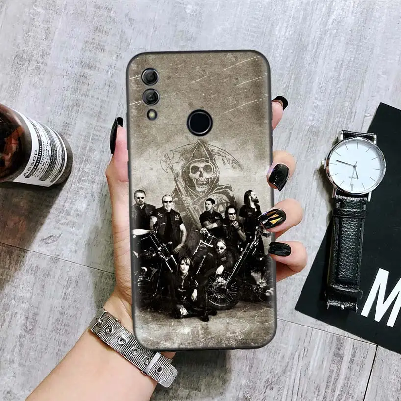 Американский ТВ Sons of Anarchy черная крышка чехол для телефона для huawei Y9 Y5 Y6 Y7 Honor 10 9 Lite 9X8X8 S 8A фотоаппаратов моментальной печати 7S 7A 10i 20i V20 Кок