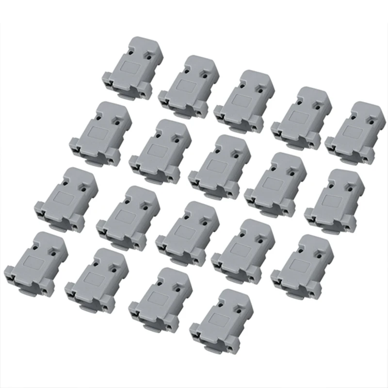 

19 Pcs D-Sub DB9 9Pin Connector Plastic Hood Cover Housing Shell Gray