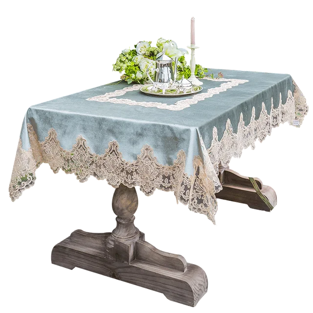 ヨーロッパソフトベルベット長方形テーブルクロスグリーンスクエアコーヒーダイニングテーブルカバイベント無地ホーム装飾 Tablecloths Aliexpress