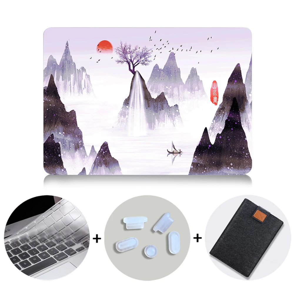 Жесткий чехол MTT с рисунком чернил для Macbook Air 11 13,3 Pro 13 15 retina, чехол для ноутбука Apple mac, чехол для книги, сумка для ноутбука 12 дюймов - Цвет: MB09