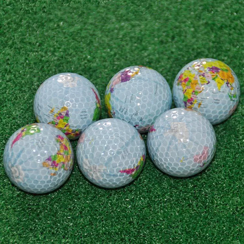 

6Pcs/Set Globe Map Golf Balls Color Golf Balls Practice Ball Golf Gift Balls Transparent Colorful Children Pet Toys Massage