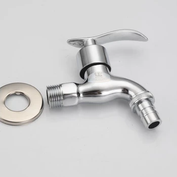 

1pc Zinc Alloy Chrome Faucet Quick Open Faucet 4 Points Washing Machine Tap