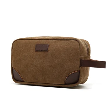 

AUGUR Men New Thick Casual Portable Canvas Bag Solid Large Capacity Portable Coin Purse Women Key Bags Make Up Bags