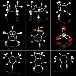 Modèle de structure moléculaire chimique, boule moléculaire organique et inorganique et échelle de bâton, cristaux modèles pour le premier cycle du secondaire 