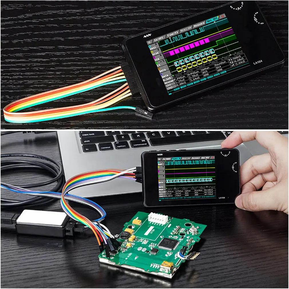 LA104 Portable Digital Logic Analyzer SPI IIC PWM Programmable 100Mhz PC Digital Based Virtual Test 4 Channel Detection