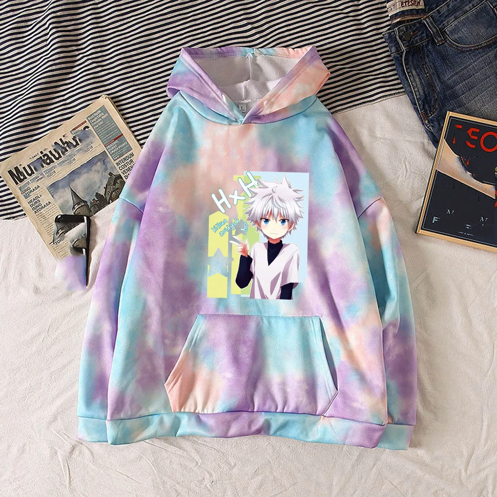 2021 модная Толстовка с принтом Tie-dye смешная Hunter X Killua Zoldyck для мужчин и женщин Harajuku