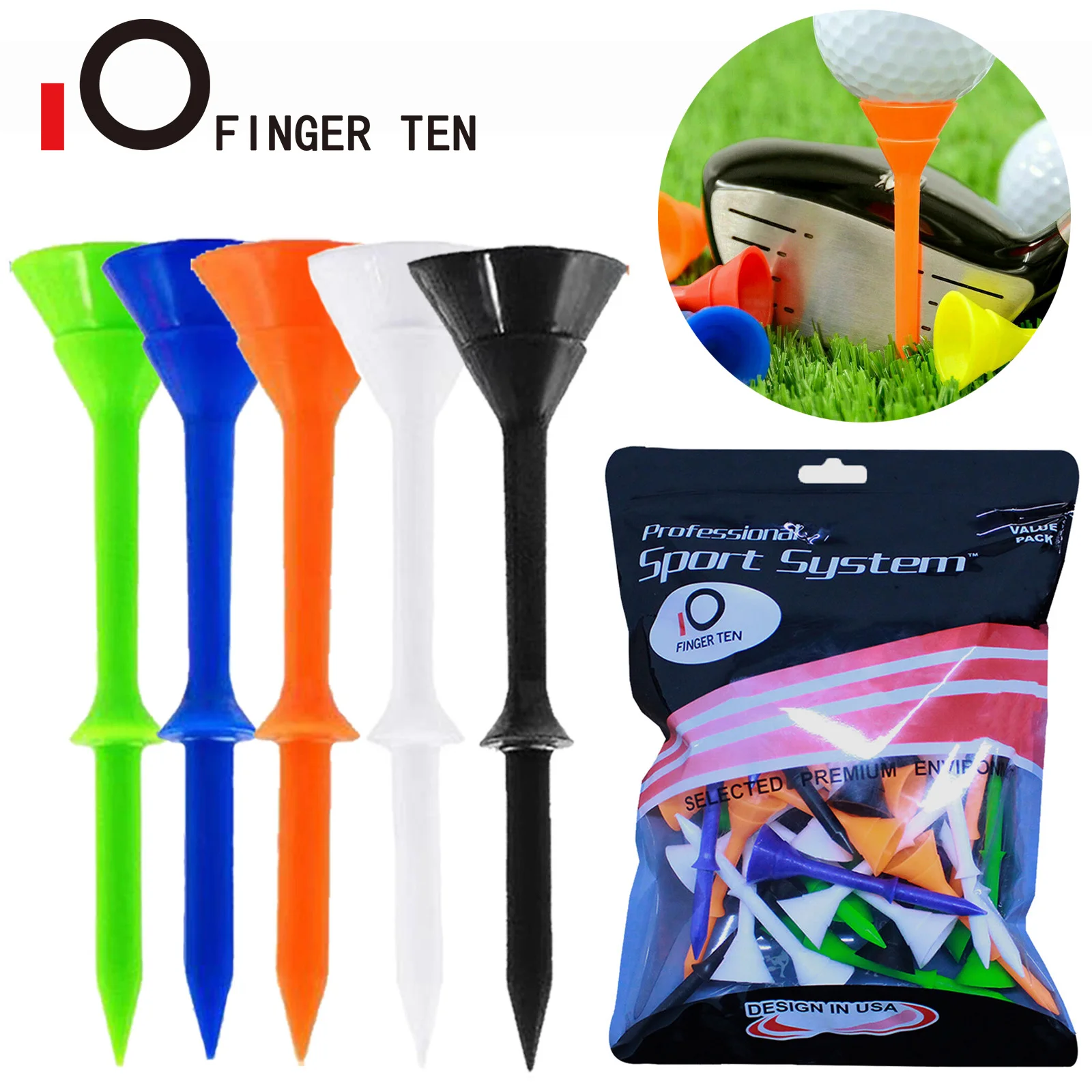 83mm Long Golf Tees Plastic Training Aid Tool Unbreakable Cup Tee Ball Holder Driving Range