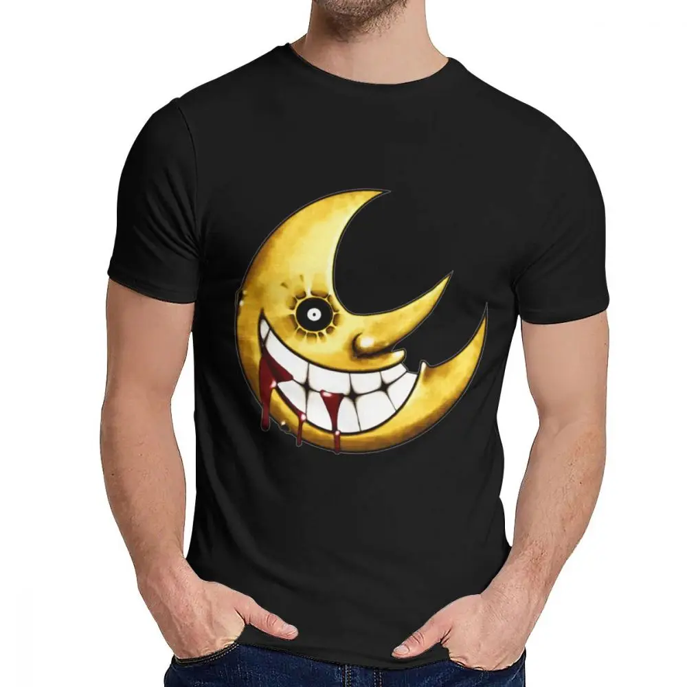 Soul Eater Moon футболка с круглым вырезом в стиле ретро мужские большие S-6XL Большие размеры футболка - Цвет: Черный