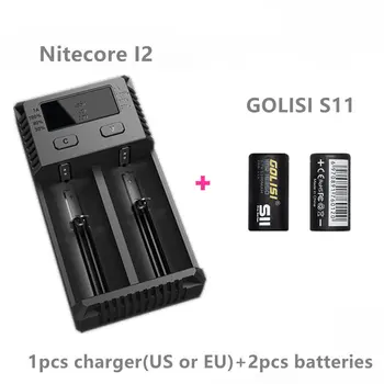 

2 pcs GOLISI S11 18350 1100MAH 11A battery with 1 pcs NITECORE NEW I2 lithium rechargeable battery charger