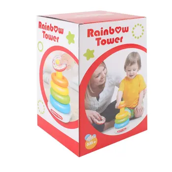 

Baby educational toys 0-3 years old baby toy rainbow circle foldable music tumbler toy cultivate children's vision