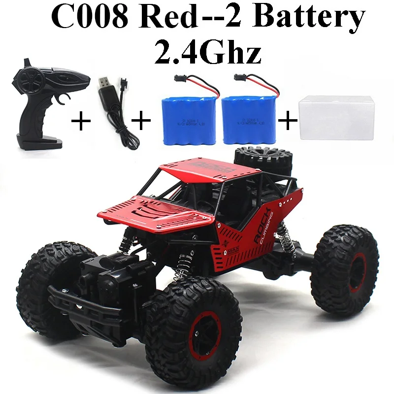1:16 машинка на радиоуправлении 4WD 2,4 Ghz Рок Гусеничный пульт дистанционного управления игрушки машины на радиоуправлении игрушки для детей 8888 - Цвет: C008-Red-Set-2