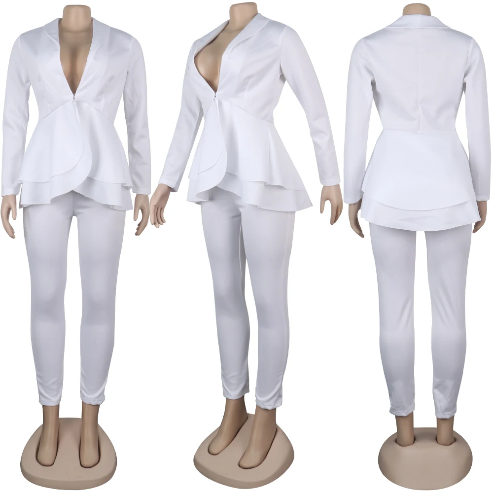 Yooneedi, осенний дизайн, офисные женские блейзеры, 2 шт., Женский комплект, 4 цвета, стильные блейзеры и длинные штаны, SFY-056