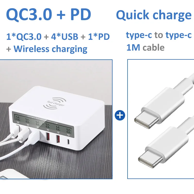 Беспроводной pd Универсальный ce rohs 5 v/2a Быстрая зарядка быстрая qc для samsung для iphone зарядное устройство для путешествий usb быстрая зарядка 4,0 для телефона - Plug Type: wireless and cable