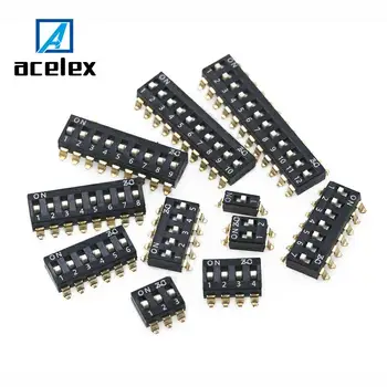 

10pcs Slide Type SMT SMD Dip Switch, 2.54mm Pitch 2 Row 4 Pin 2 Position 8 pin 4 Position 16 pin 8 Position dip switch
