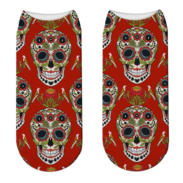 3D Cool Skull Printed Socks For Unisex Women Fashion Funny Low Ankle Socks Harajuku Cotton Comfortable Short Socks For Female Style6