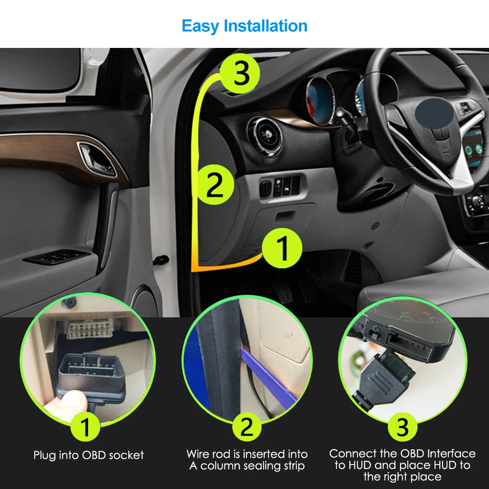 Автомобильное Зеркало HUD, дисплей HUD, авто HUD OBD2, проектор скорости автомобиля, измеритель скорости, автомобильный детектор KMH KPM, Интеллектуальное энергосбережение